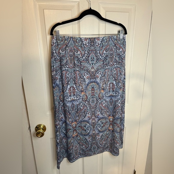 J. Jill Paisley Pull-On Knit Skirt | Size Medium Petite | Boho Comfy Classic - Picture 7 of 7